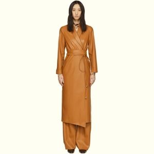 The Nanushka Emory Vegan Leather Sued Wrap Trench Jacket or Dress